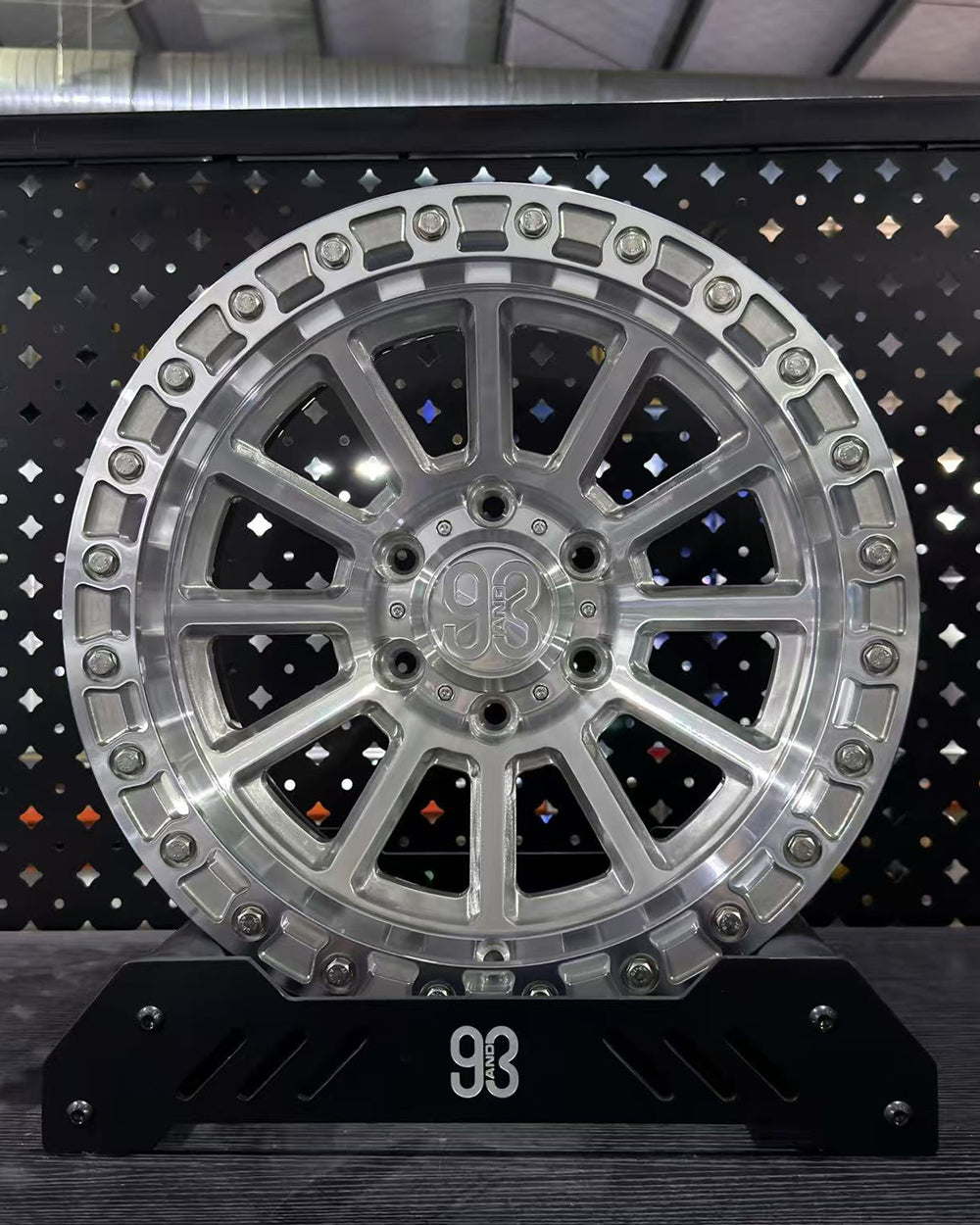 (Set of 4) FR-13 | 6061-T6 Forged | Simulated Beadlock | Machined Clear, Stainless Lip Bolts (6x135 | 17x9, 0mm Offset)
