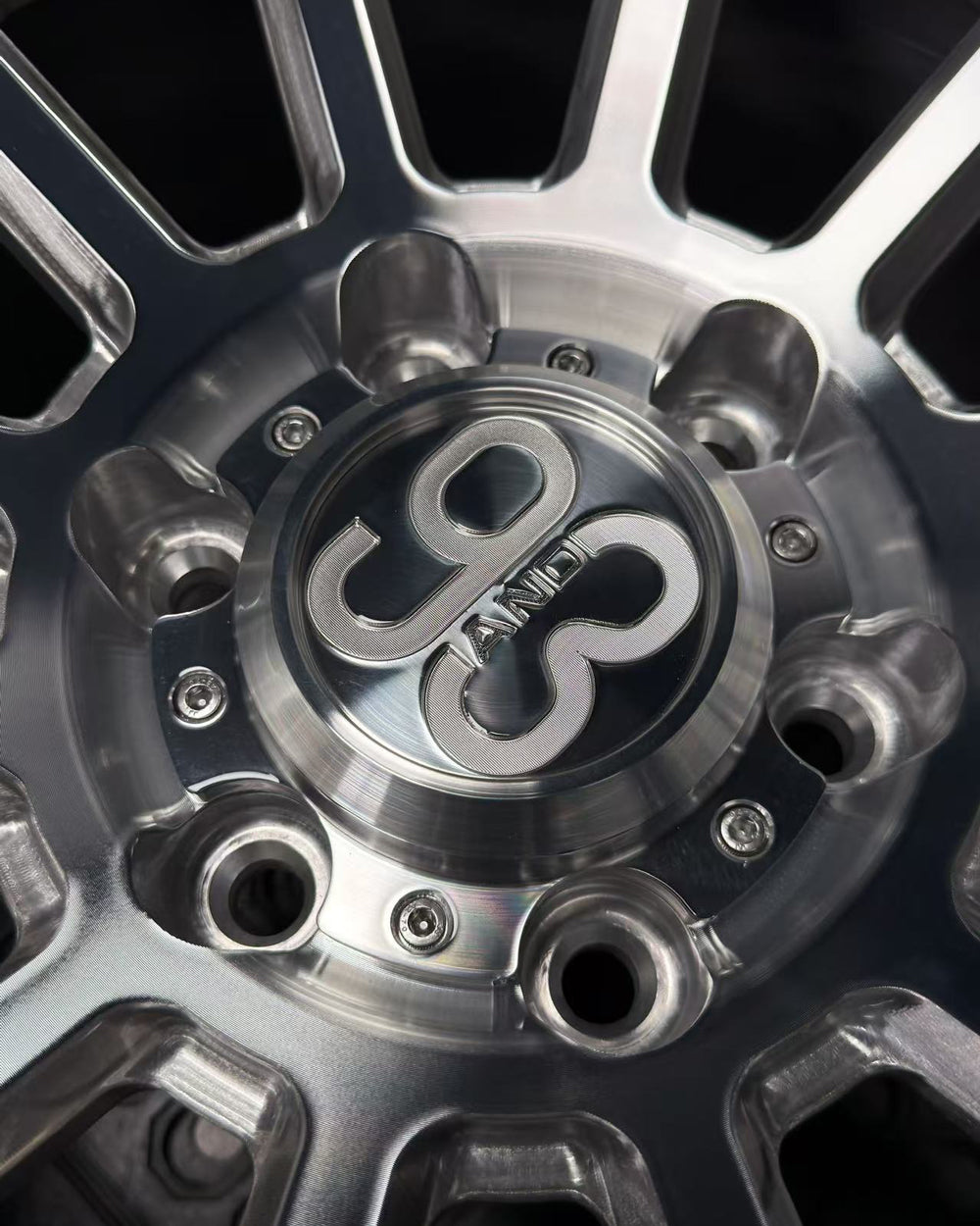 (Set of 4) FR-13 | 6061-T6 Forged | Simulated Beadlock | Machined Clear, Stainless Lip Bolts (6x135 | 17x9, 0mm Offset)