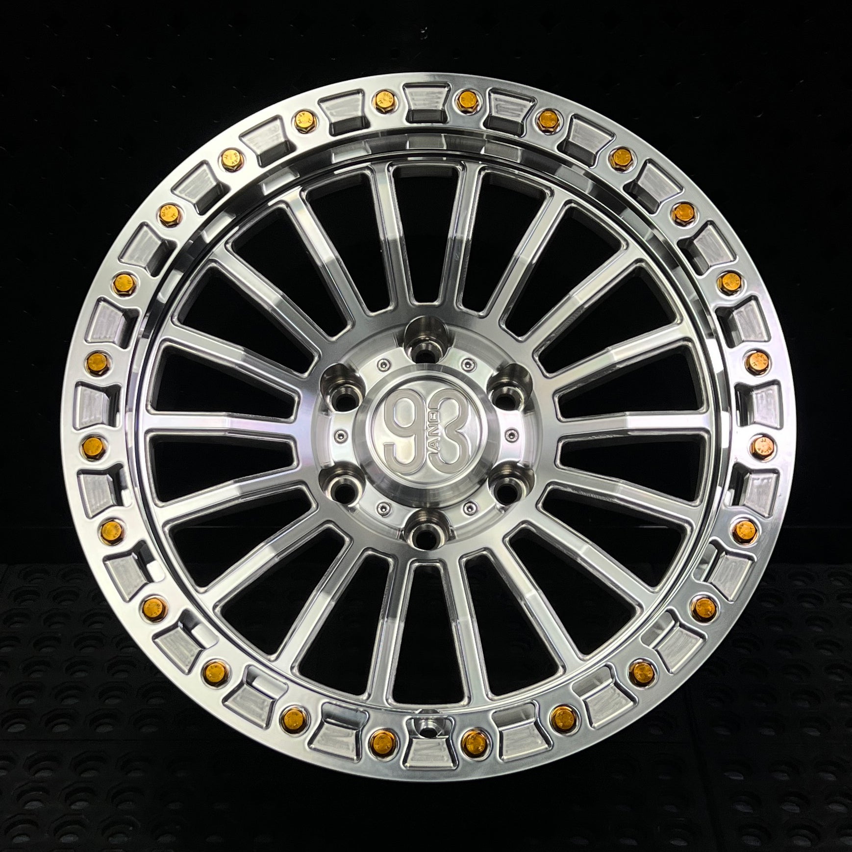 (Set of 4) FR-18 | 6061-T6 Forged | Simulated Beadlock | Machined Clear (6x135 | 17x8.5, 0mm Offset)
