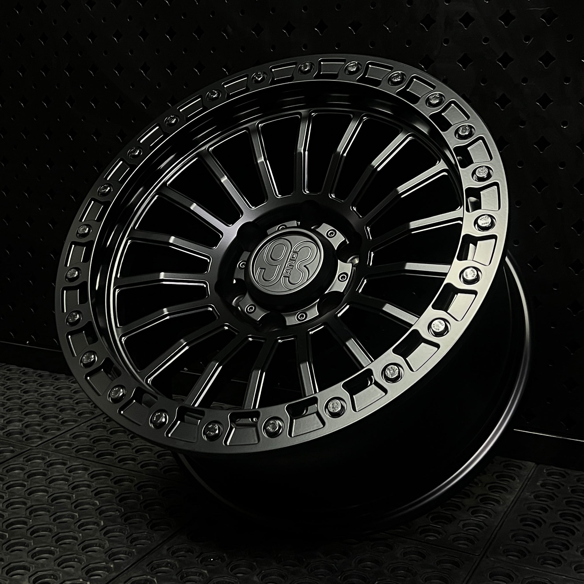(Set of 4) FR-18 | 6061-T6 Forged | Simulated Beadlock | Satin Black (6x135 | 17x8.5, 0mm Offset)