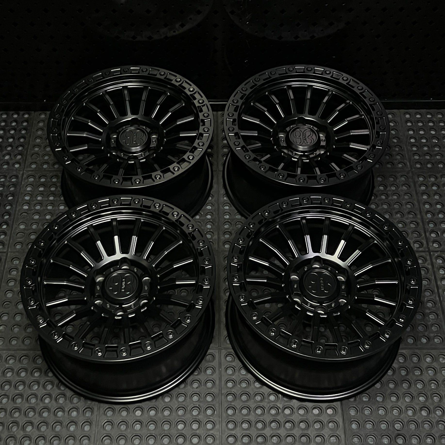 (Set of 4) FR-18 | 6061-T6 Forged | Simulated Beadlock | Satin Black (6x135 | 17x8.5, 0mm Offset)