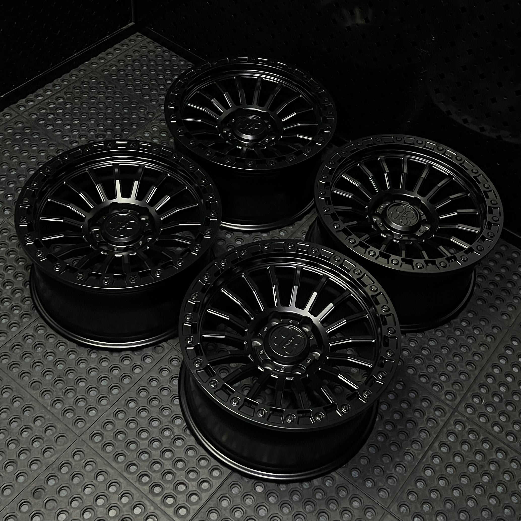 (Set of 4) FR-18 | 6061-T6 Forged | Simulated Beadlock | Satin Black (6x135 | 17x8.5, 0mm Offset)