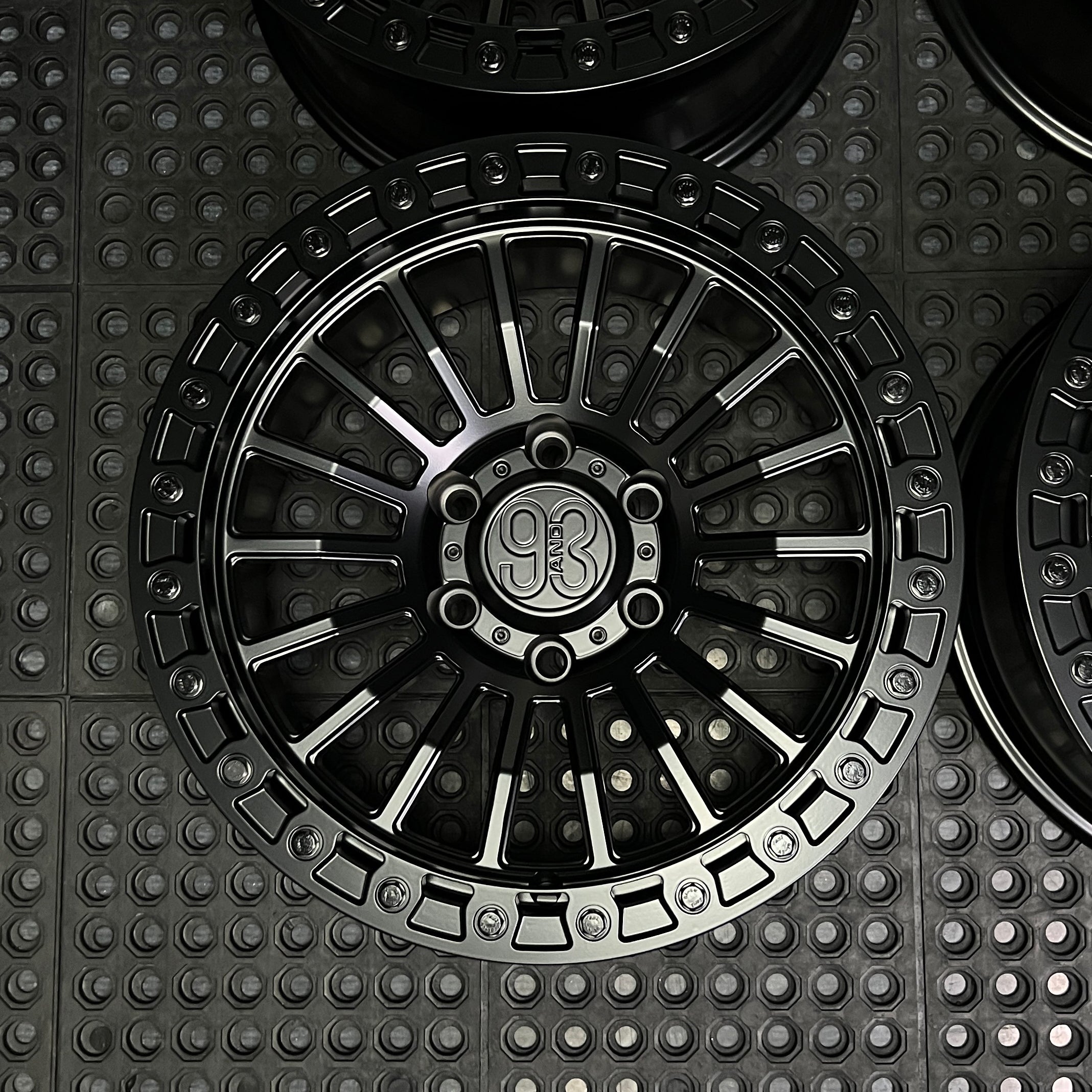 (Set of 4) FR-18 | 6061-T6 Forged | Simulated Beadlock | Satin Black (6x135 | 17x8.5, 0mm Offset)