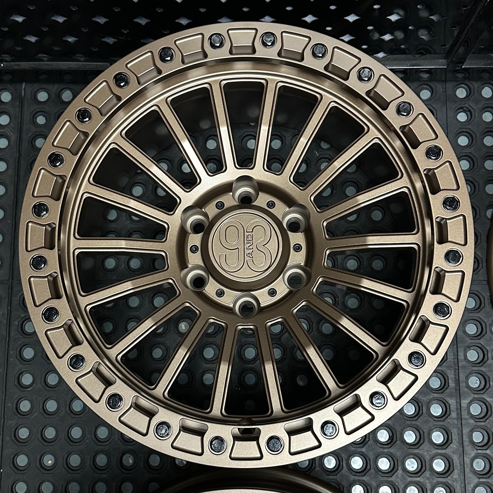 (Set of 4) FR-18 | 6061-T6 Forged | Simulated Beadlock | Satin Bronze (6x135 | 17x8.5, 0mm Offset)