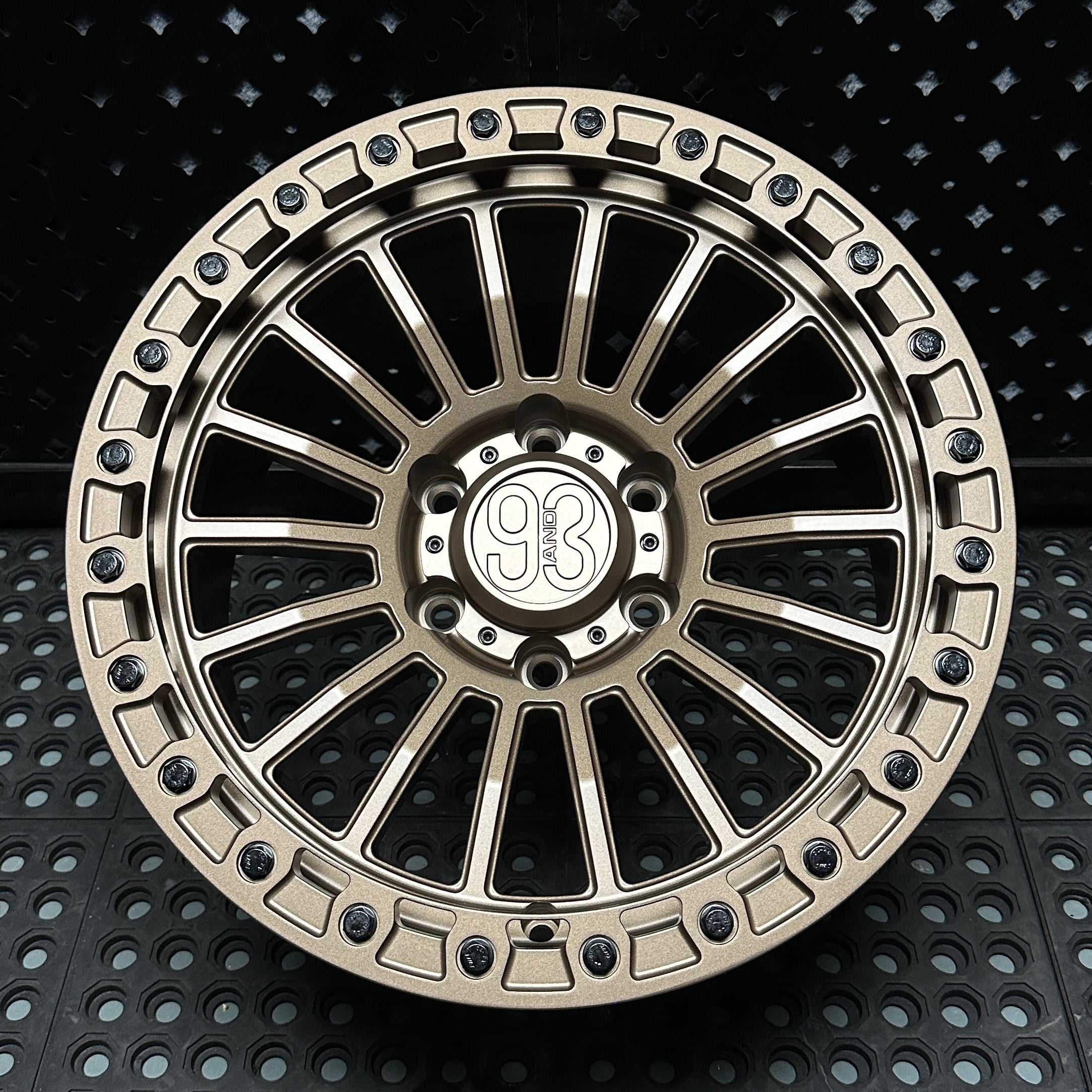(Set of 4) FR-18 | 6061-T6 Forged | Simulated Beadlock | Satin Bronze (6x135 | 17x8.5, 0mm Offset)