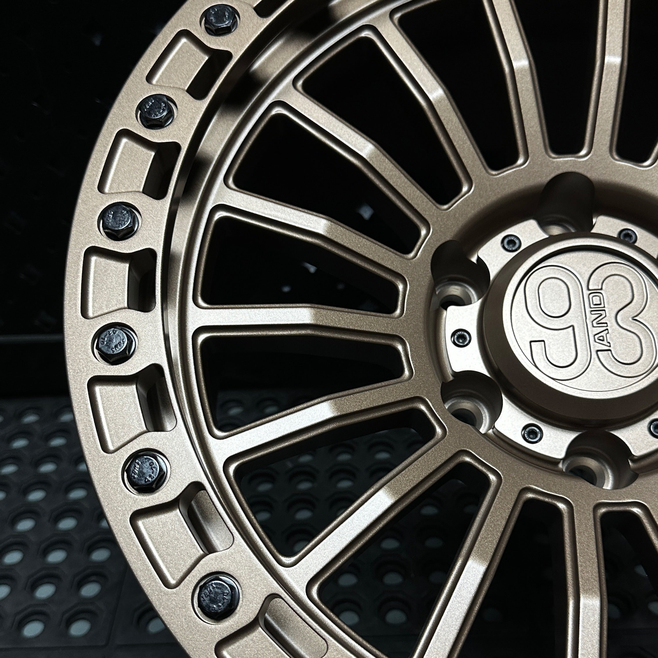 (Set of 4) FR-18 | 6061-T6 Forged | Simulated Beadlock | Satin Bronze (6x135 | 17x8.5, 0mm Offset)