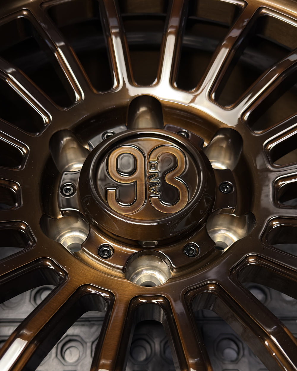 (Set of 4) FR-18R | 6061-T6 Forged | Simulated Beadlock w/ Removable Rings | Gloss Brushed Triple Bronze, Machined Clear Rings (6x135 | 17x8.5, 0mm Offset)