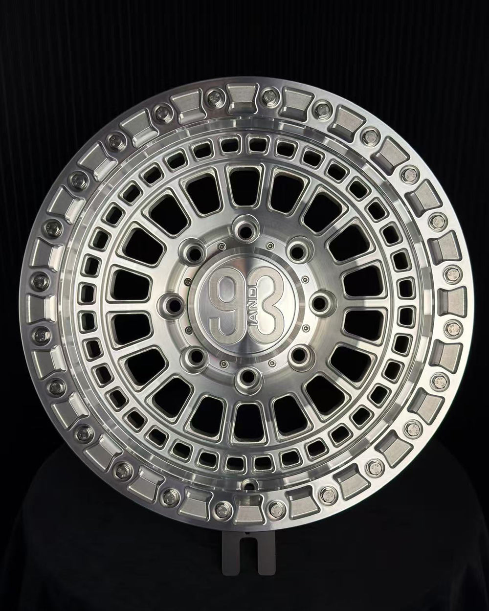 (Set of 4) FR-19 | 6061-T6 Forged | Simulated Beadlock | Machined Clear with Stainless Lip Bolts (8x180 | 17x9, 0mm Offset)