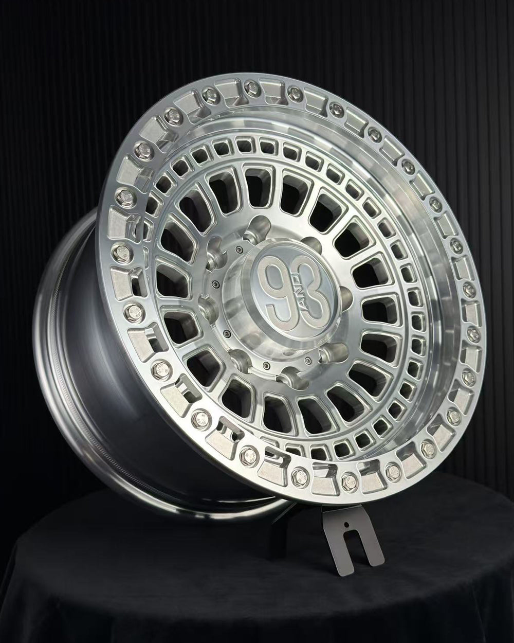 (Set of 4) FR-19 | 6061-T6 Forged | Simulated Beadlock | Machined Clear with Stainless Lip Bolts (8x180 | 17x9, 0mm Offset)