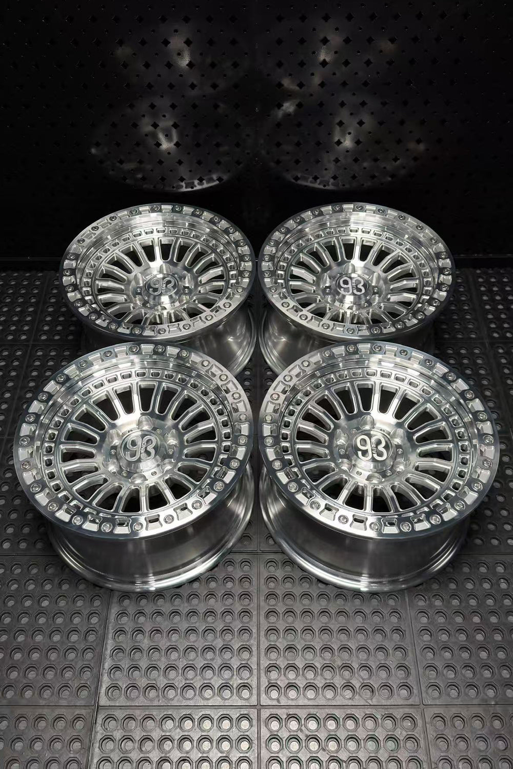 (Set of 4) FR-19 | 6061-T6 Forged | Simulated Beadlock | Machined Clear with Stainless Lip Bolts (6x135 | 17x8.5, 0mm Offset)
