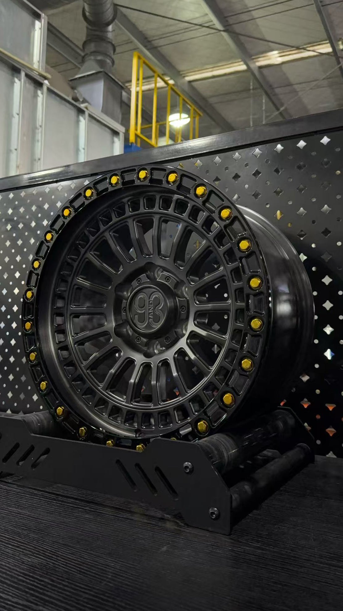 (Set of 4) FR-19R | 6061-T6 Forged | Simulated Beadlock w/ Removable Rings | Matte Brushed Double Black, Gloss Black Rings (6x135 | 17x8.5, 0mm Offset)