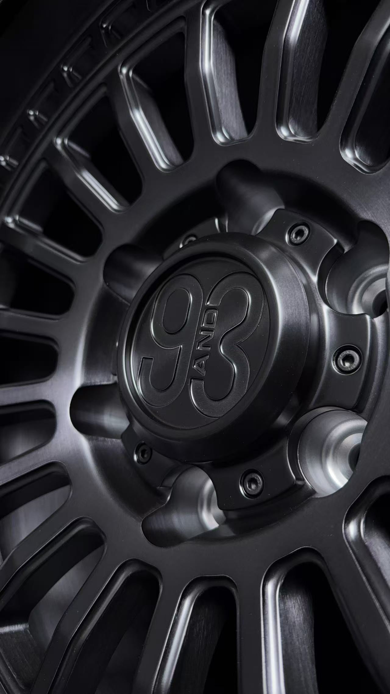 (Set of 4) FR-19R | 6061-T6 Forged | Simulated Beadlock w/ Removable Rings | Matte Brushed Double Black, Gloss Black Rings (6x135 | 17x8.5, 0mm Offset)