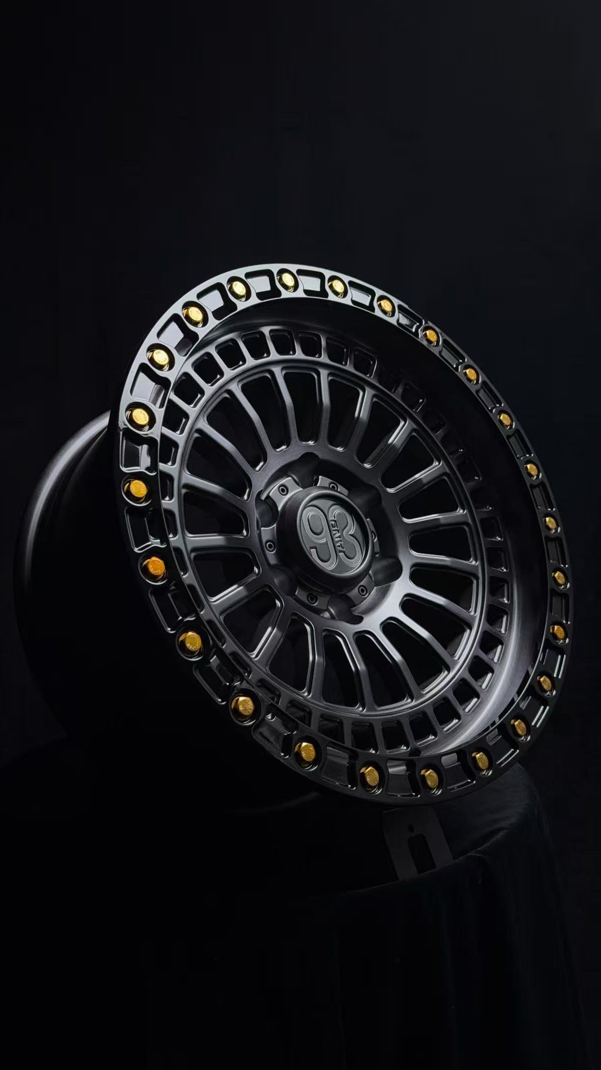 (Set of 4) FR-19R | 6061-T6 Forged | Simulated Beadlock w/ Removable Rings | Matte Brushed Double Black, Gloss Black Rings (6x135 | 17x8.5, 0mm Offset)