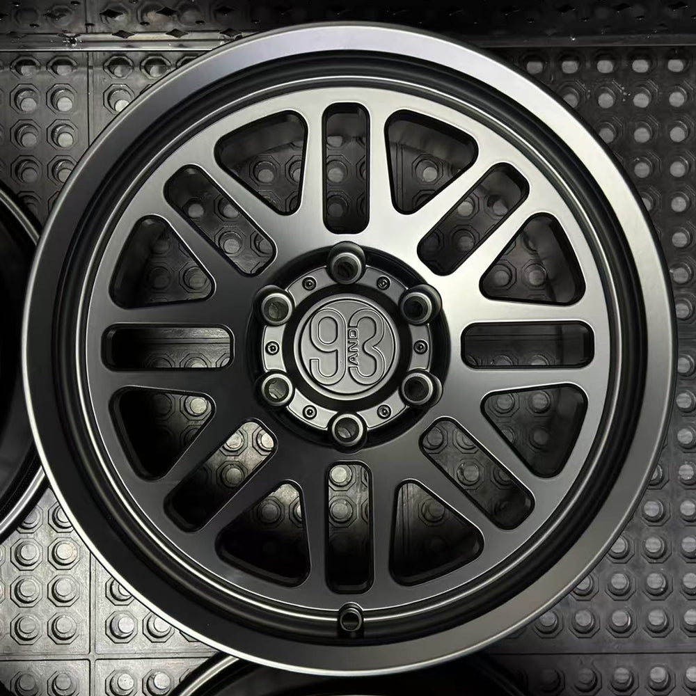 (Set of 4) FRS-01 | 6061-T6 Forged | Smooth Lip | Matte Black (6x135 | 17x8.5, 0mm Offset)