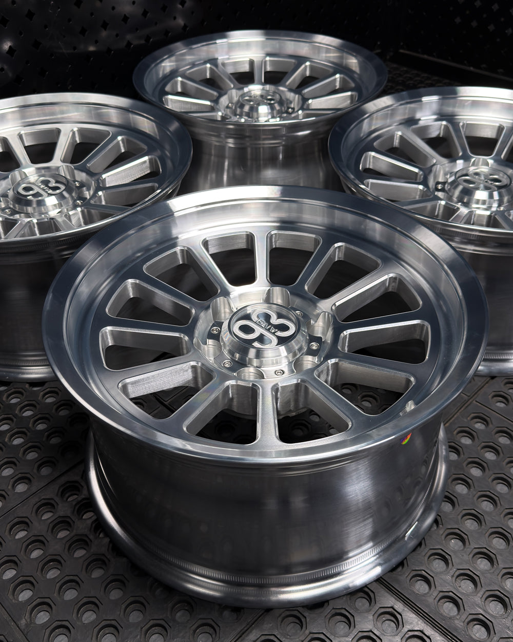 (Set of 4) FRS-12 | 6061-T6 Forged | Smooth Lip | Machined Clear (6x135 | 17x8.5, 0mm Offset)