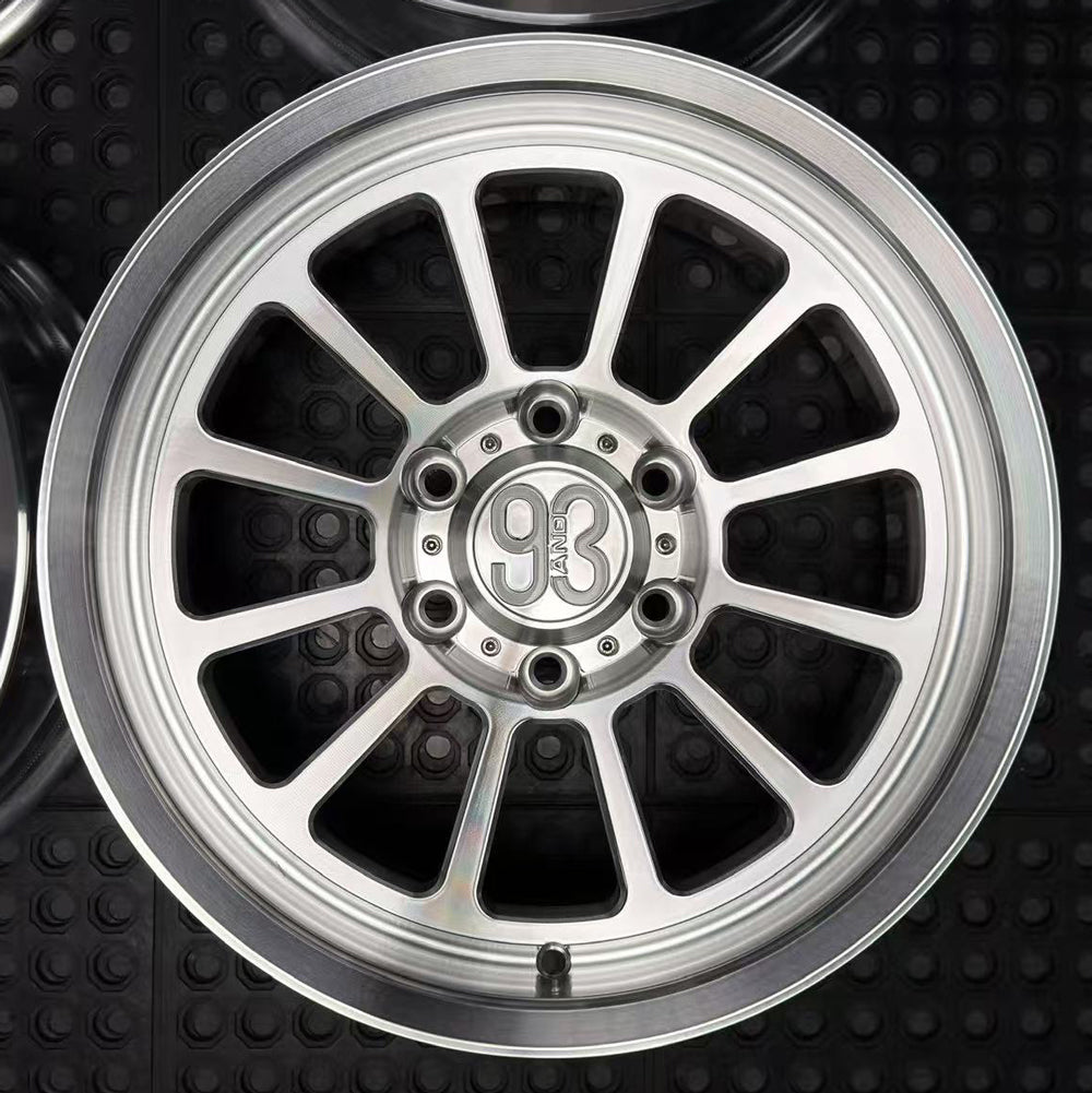 (Set of 4) FRS-12 | 6061-T6 Forged | Smooth Lip | Machined Clear (6x135 | 17x8.5, 0mm Offset)