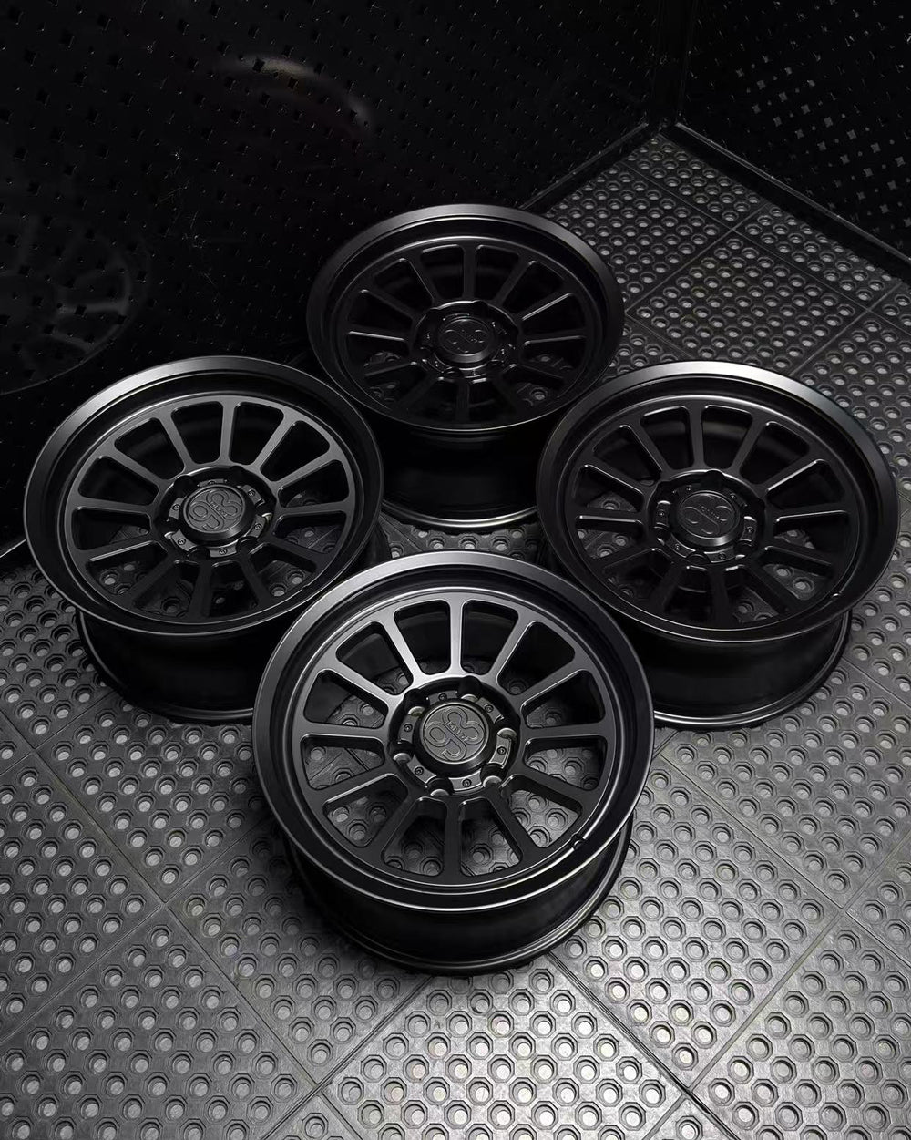 (Set of 4) FRS-12 | 6061-T6 Forged | Smooth Lip | Matte Black (6x135 | 17x8.5, 0mm Offset)