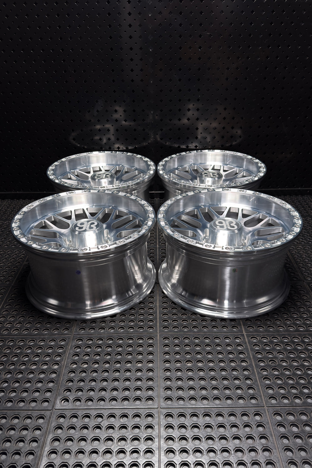 (Set of 4) TX-01R | 6061-T6 Forged | Simulated Beadlock w/ Removable Rings | Machined Clear, Machined Clear Slotted Rings, Stainless Lip Bolts (8x170 | 20x10, -18mm Offset)