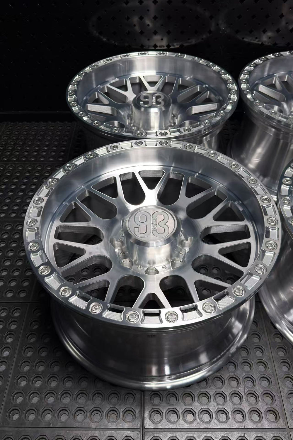 (Set of 4) TX-01R | 6061-T6 Forged | Simulated Beadlock w/ Removable Rings | Machined Clear, Machined Clear Slotted Rings, Stainless Lip Bolts (8x170 | 20x10, -18mm Offset)
