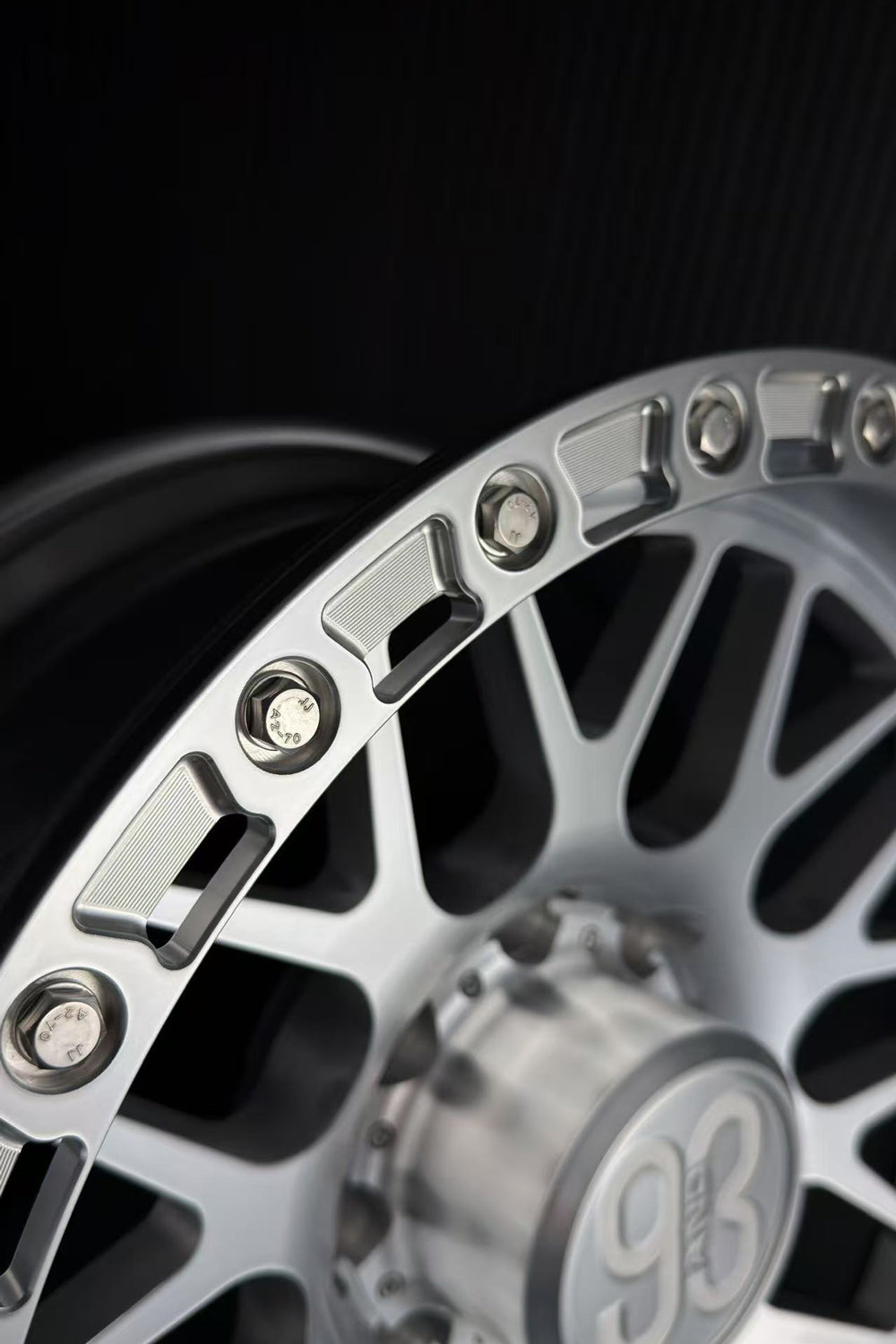 (Set of 4) TX-01R | 6061-T6 Forged | Simulated Beadlock w/ Removable Rings | Machined Clear, Machined Clear Slotted Rings, Stainless Lip Bolts (8x170 | 20x10, -18mm Offset)