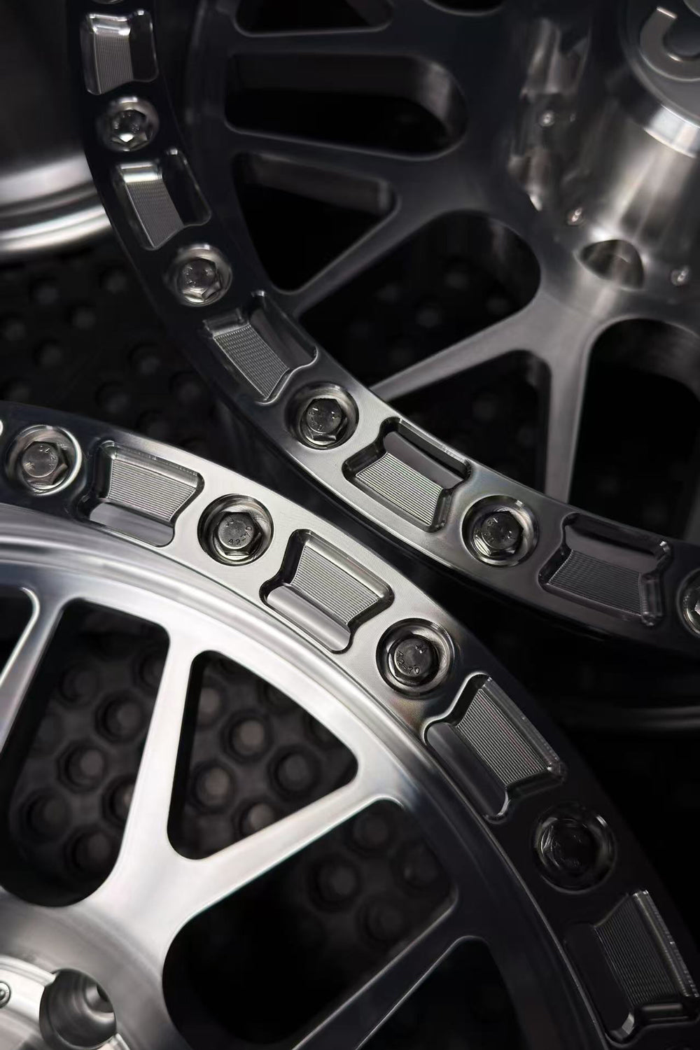 (Set of 4) TX-01R | 6061-T6 Forged | Simulated Beadlock w/ Removable Rings | Machined Clear, Machined Clear Slotted Rings, Stainless Lip Bolts (8x170 | 20x10, -18mm Offset)