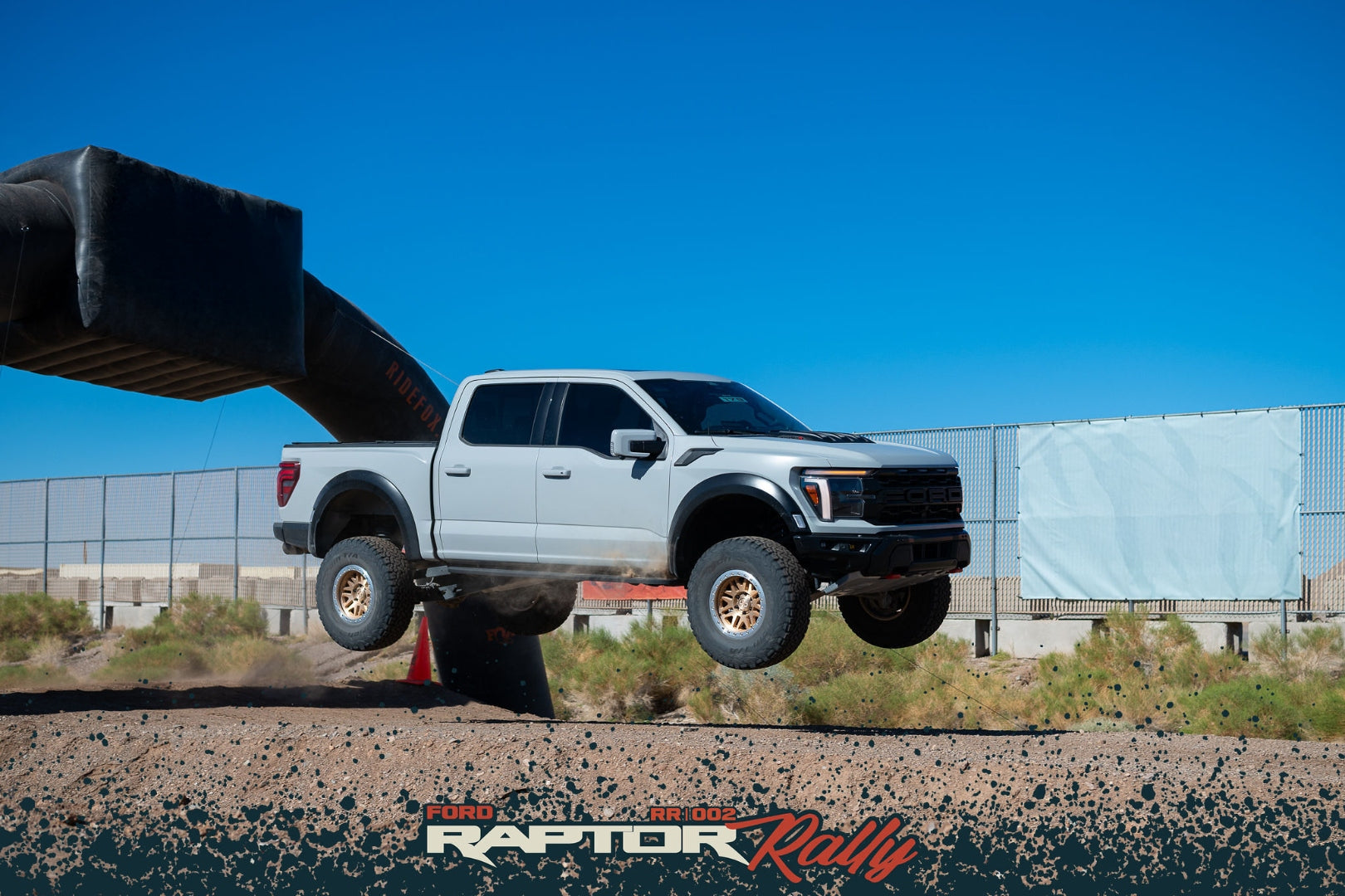 Ford Raptor jumping on 9AND3 forged wheels at the Raptor Rally